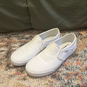 White Slide On Vans
